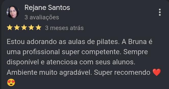 Avaliação de cinco estrelas de Rejane Santos no Google